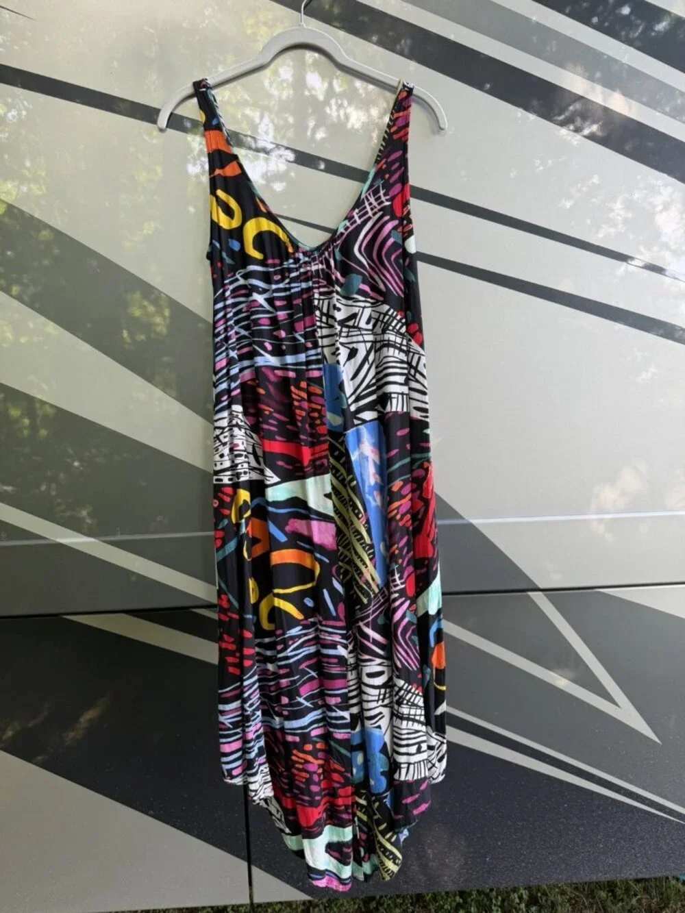 Vintage Y2K JAMS WORLD colorful graffiti graphic ILLUSION romper hawaiian S